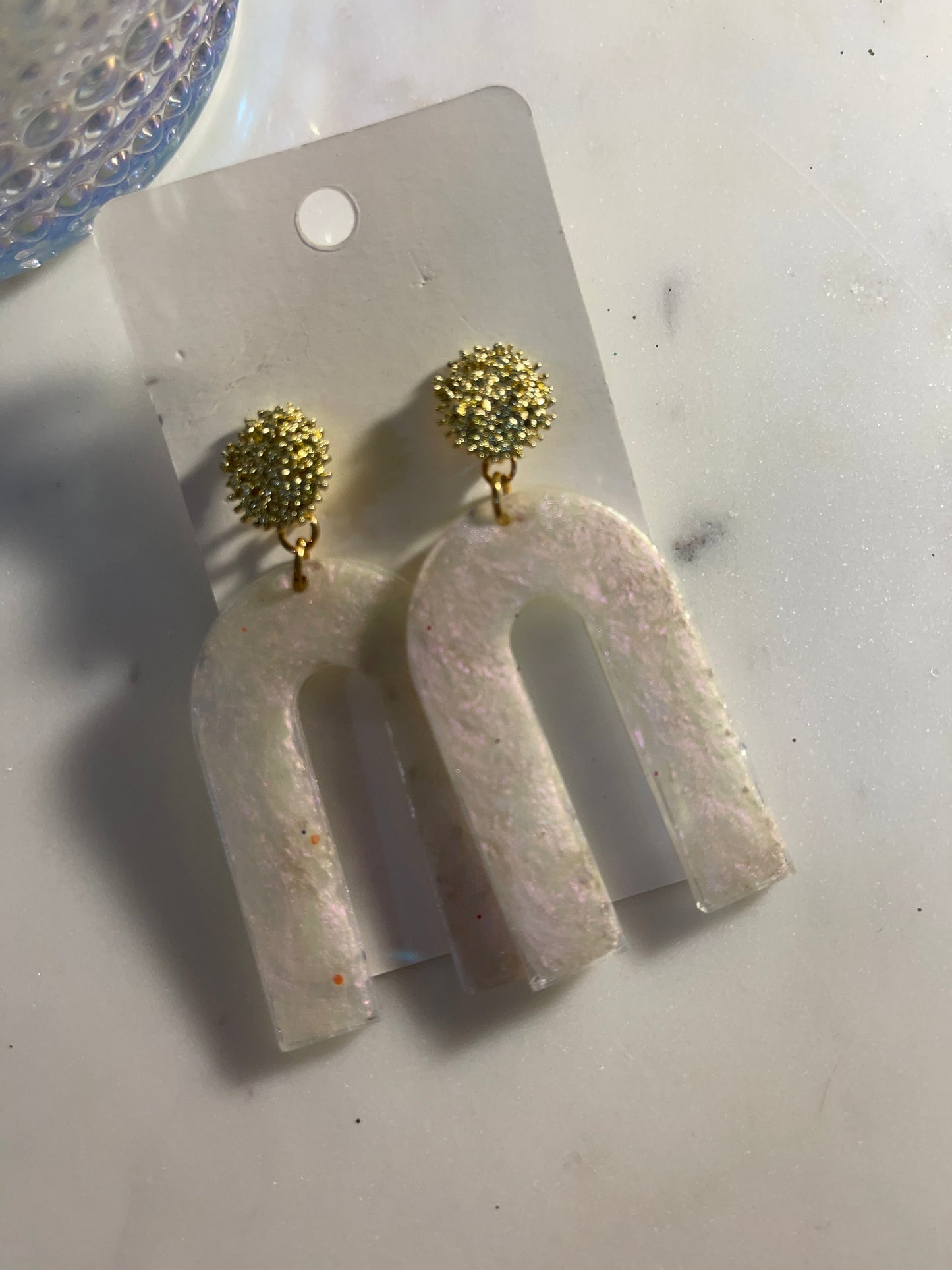 Iridescent Stud Dangles