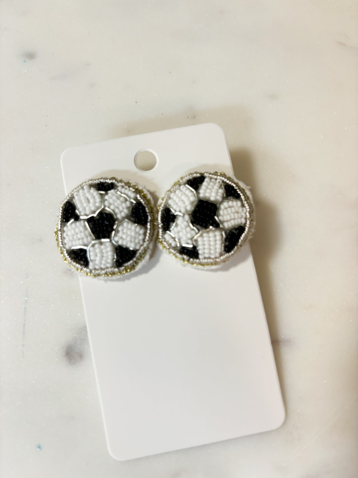 Beaded Soccer Studs